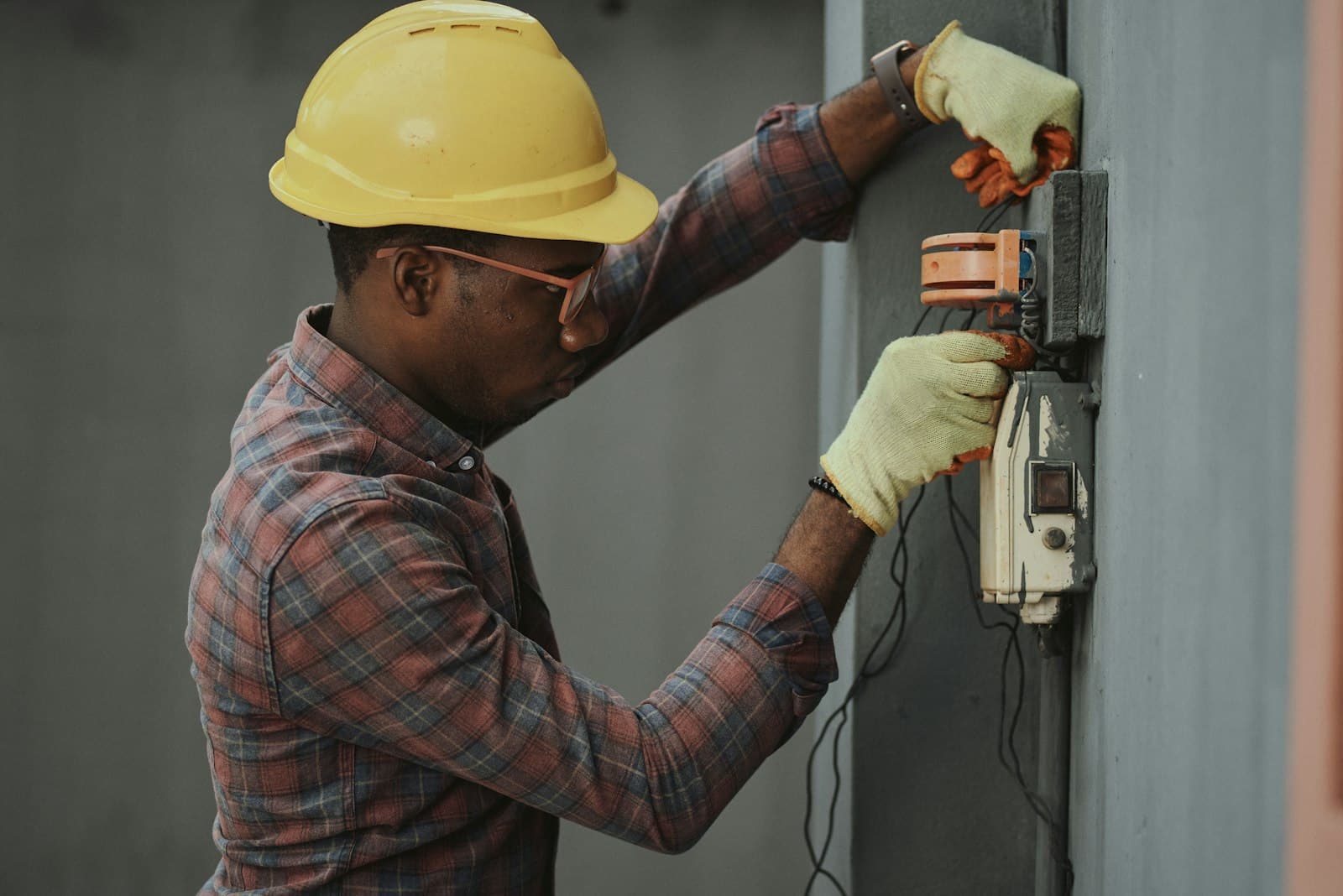 HVAC technician working on a unit